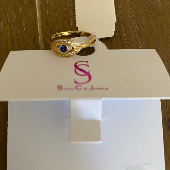 NWT Savvy Cie Jewels CZ evil eye ring size 8 - Picture 2 of 4